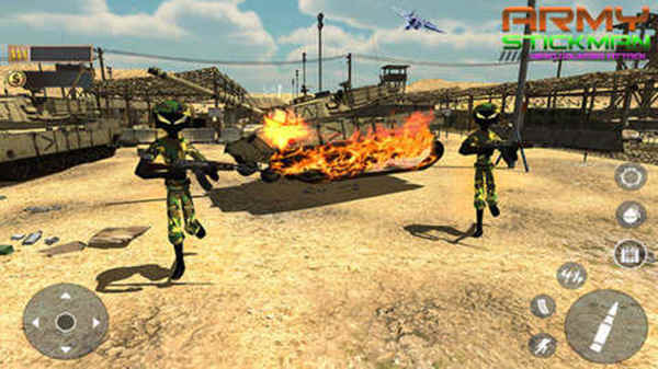 陆军火柴人反击英雄免广告版：一款像素风的火柴人动作游戏